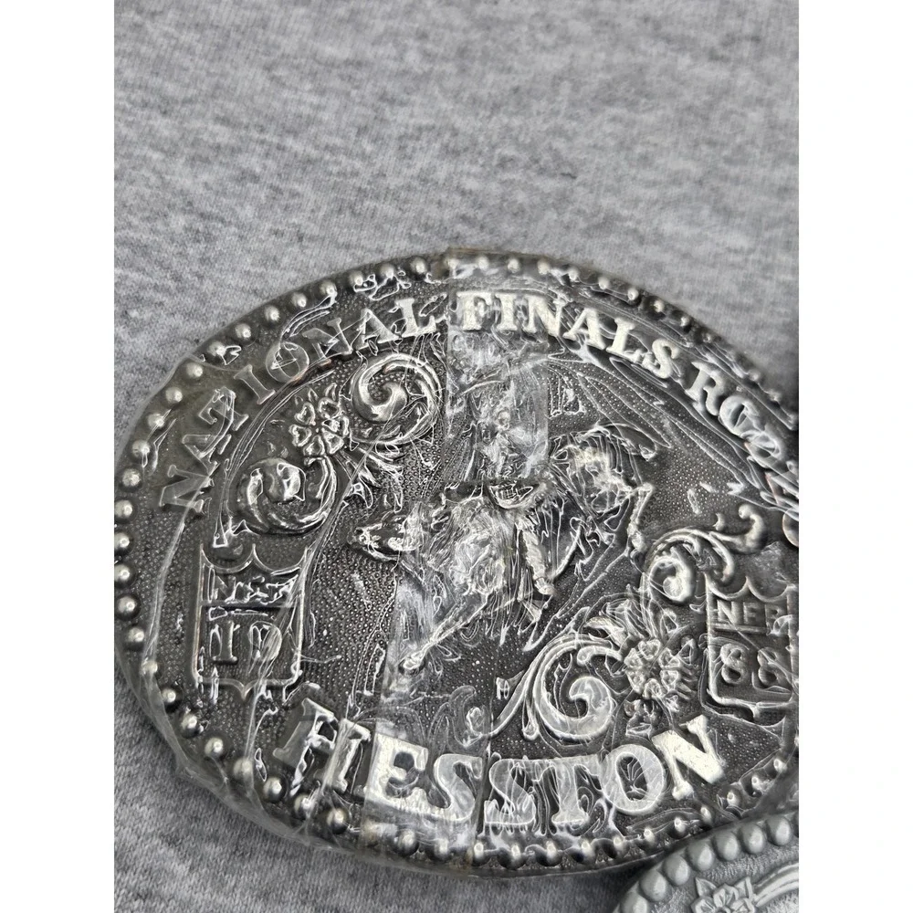 Lot of 3 Hesston National Finals Rodeo Spokane Derby Bull Riding Belt Buckles